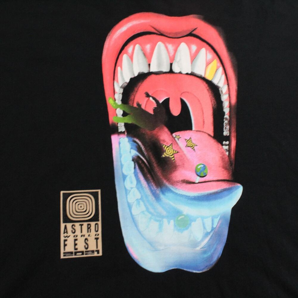 Travis Scott Astroworld Fest Shirt Mens XXL Concert Tee 2021 Graphic Black Music - Picture 2 of 9